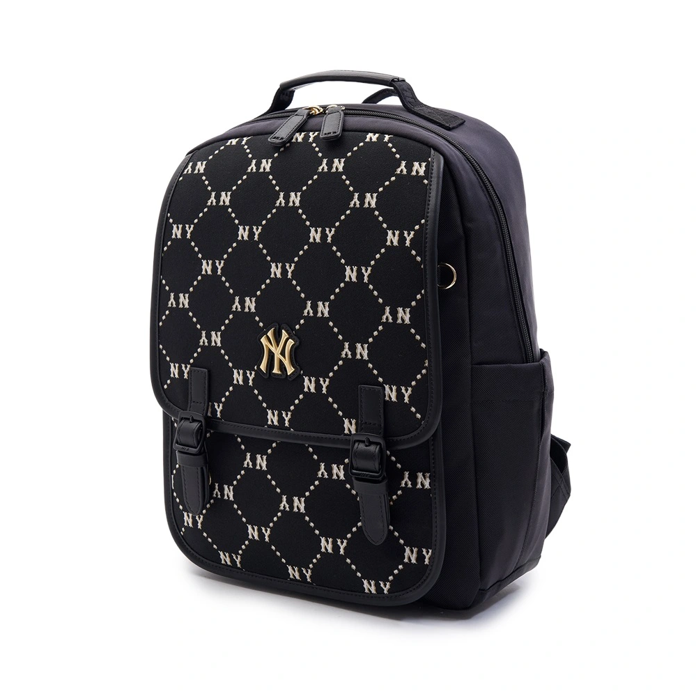  Balo MLB Korea - Diamond Monogram Jacquard Cute Bear New York Yankees Black - 7ABKMD24N-50BKS 
