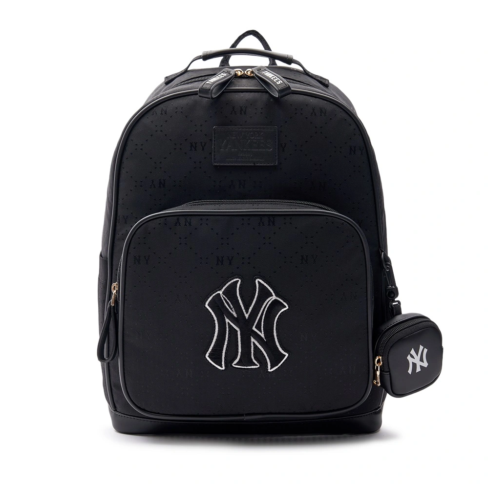  Balo MLB Korea - Diamond Monogram Tone-Tone Jacquard New York Yankees Black - 7ABKMD33N-50BKS 