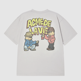  Áo thun [Unisex] ADLV - Acmé de la vie AC Bear Graffiti Light Gray 