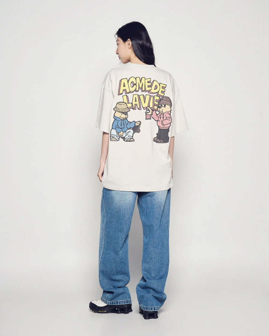  Áo thun [Unisex] ADLV - Acmé de la vie AC Bear Graffiti Light Gray 