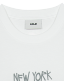  Áo thun [Unisex] MLB - Basic Big Logo Mega Overfit Functional Short Sleeve T-Shirt NY Yankees White - 3ATSB0553-50WHS 