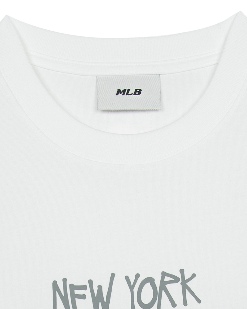  Áo thun [Unisex] MLB - Basic Big Logo Mega Overfit Functional Short Sleeve T-Shirt NY Yankees White - 3ATSB0553-50WHS 