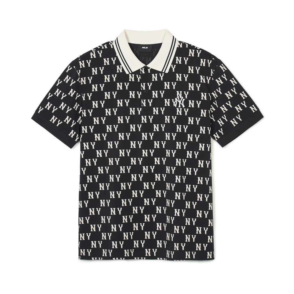  Áo Polo MLB [Unisex] - Classic Mono Front Pattern Collar New York Yankees Black - 3APQM0443-50BKS 