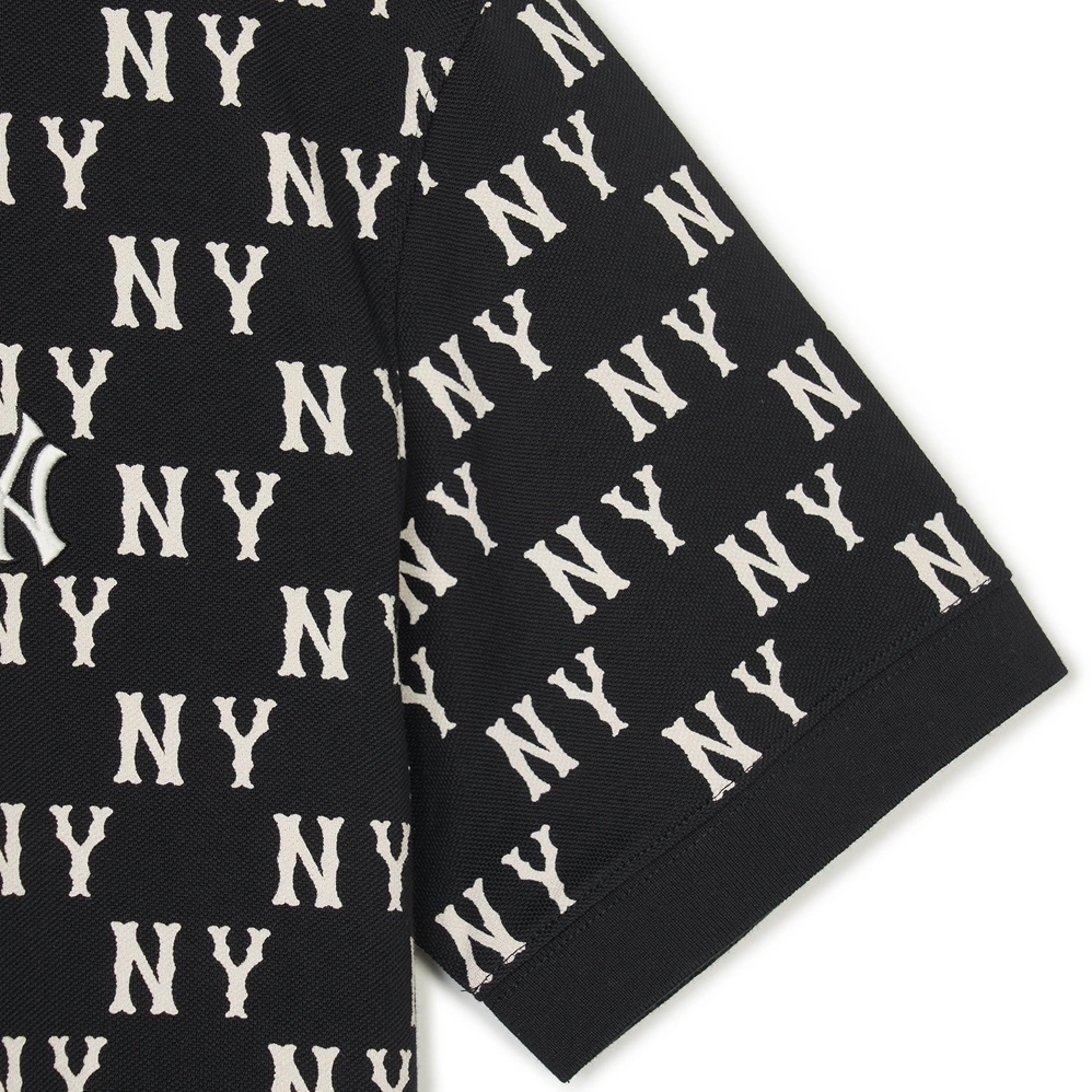  Áo Polo MLB [Unisex] - Classic Mono Front Pattern Collar New York Yankees Black - 3APQM0443-50BKS 