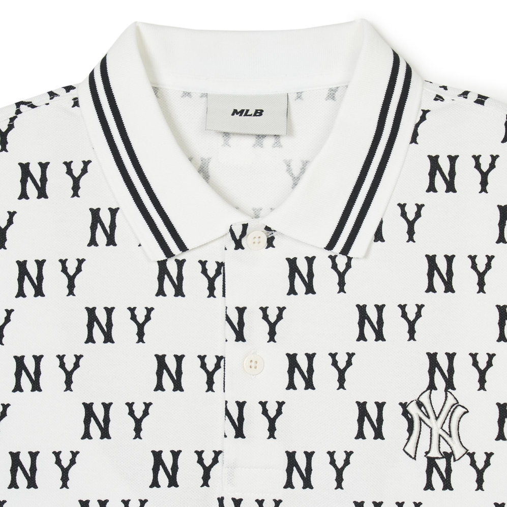  Áo Polo MLB [Unisex] - Classic Mono Front Pattern Collar Boston Red Sox Ivory - 3APQM0443-50IVS 