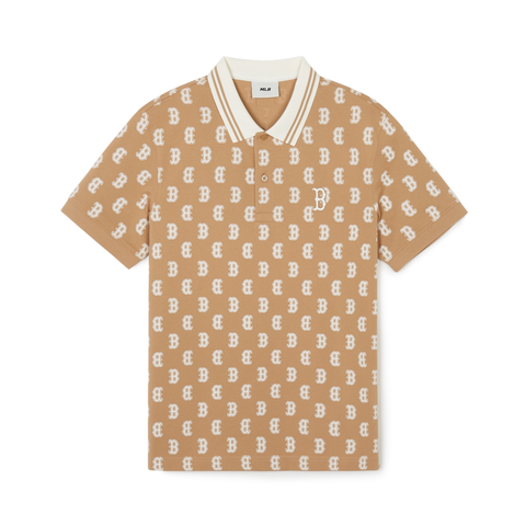 Áo Polo MLB [Unisex] - Classic Mono Front Pattern Collar Boston Red Sox Camel - 3APQM0443-43CAL