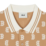  Áo Polo MLB [Unisex] - Classic Mono Front Pattern Collar Boston Red Sox Camel - 3APQM0443-43CAL 