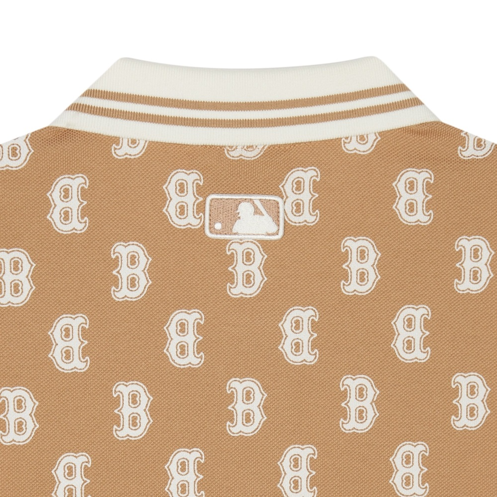  Áo Polo MLB [Unisex] - Classic Mono Front Pattern Collar Boston Red Sox Camel - 3APQM0443-43CAL 
