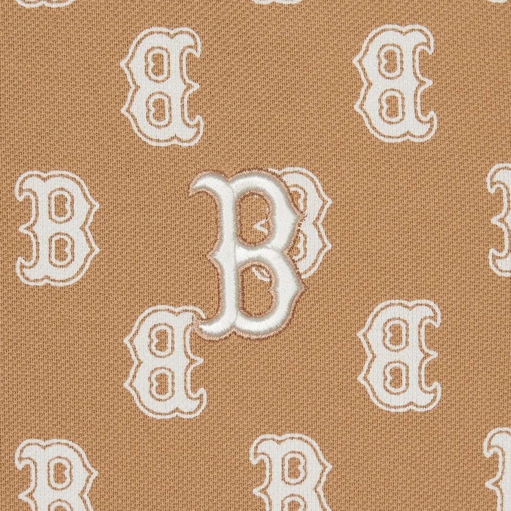  Áo Polo MLB [Unisex] - Classic Mono Front Pattern Collar Boston Red Sox Camel - 3APQM0443-43CAL 