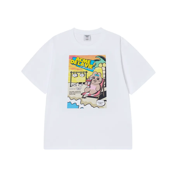 Áo thun [Unisex] ADLV - Seaside Resort OPANCHU USAGI White