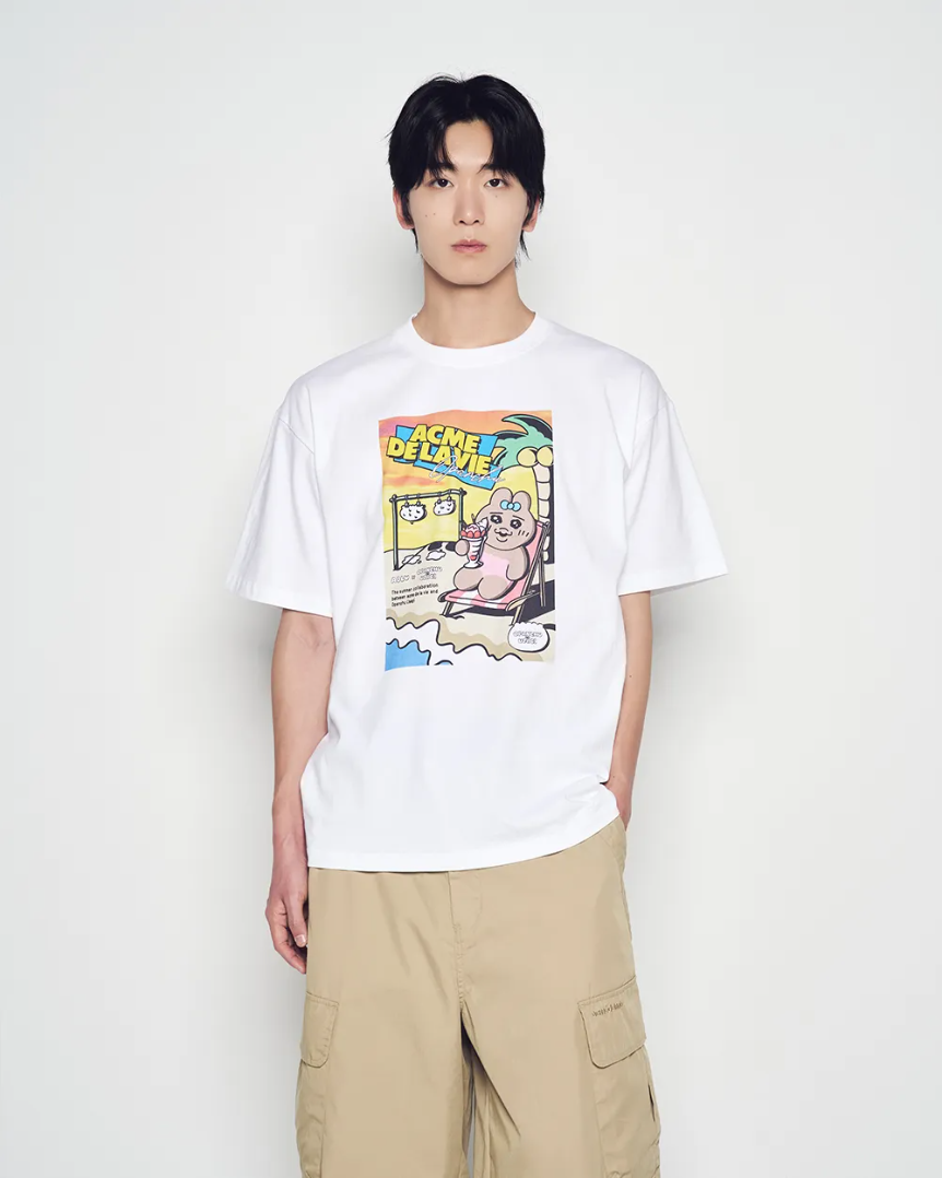  Áo thun [Unisex] ADLV - Acmédelavie Seaside Resort OPANCHU USAGI White 