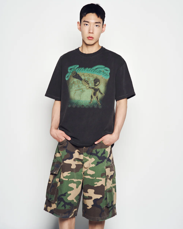  Áo thun [Unisex] ADLV - Acmédelavie Pigment Shooting Alien Charcoal 