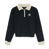  Áo Polo Dài Tay MLB Korea - Varsity Sportive New York Yankees - 3FMTV1244-50BKS 