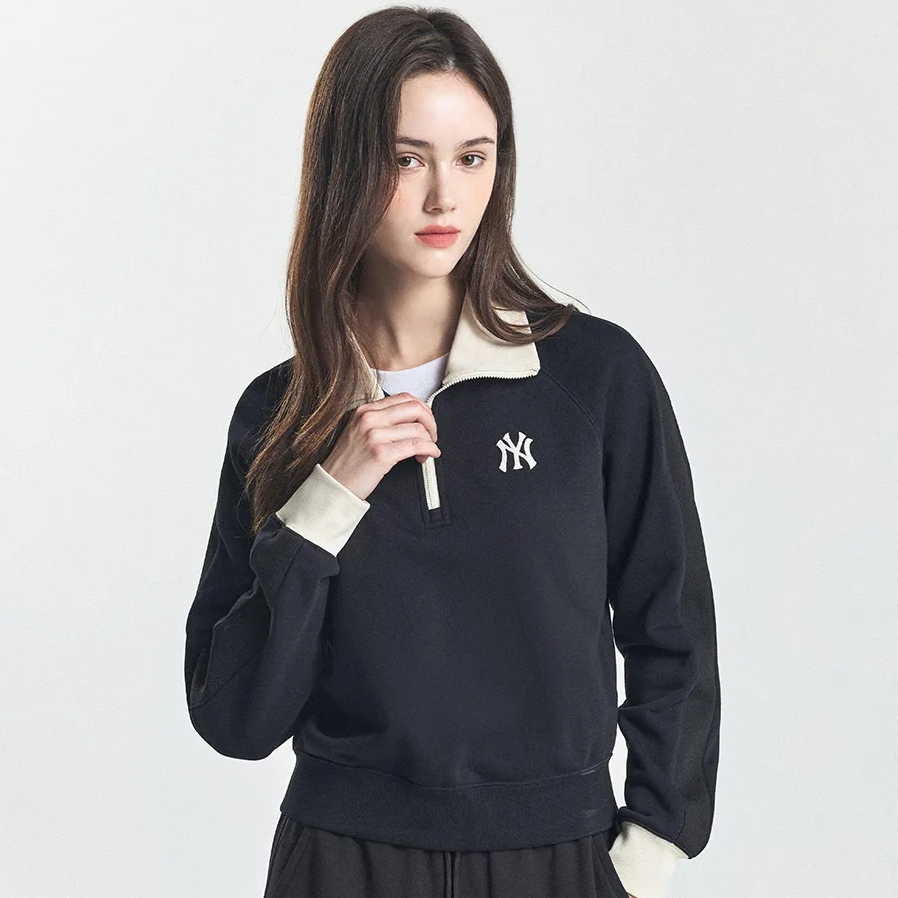  Áo Polo Dài Tay MLB Korea - Varsity Sportive New York Yankees - 3FMTV1244-50BKS 