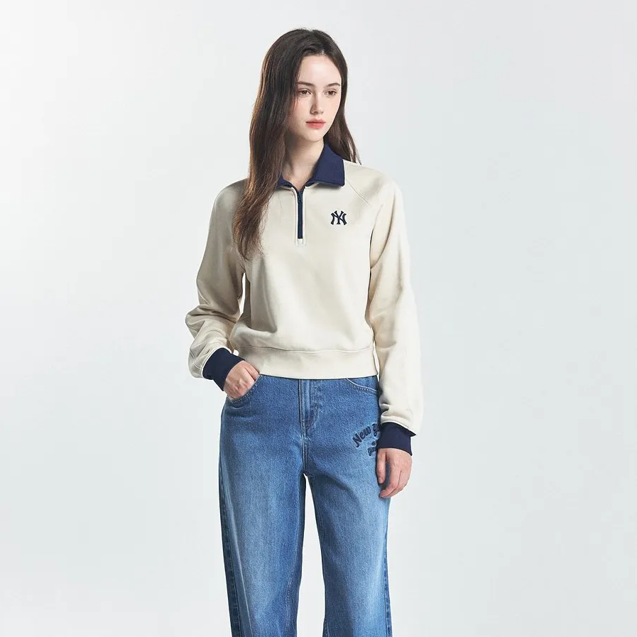  Áo Polo Dài Tay MLB Korea - Varsity Sportive New York Yankees - 3FMTV1244-50CRD 