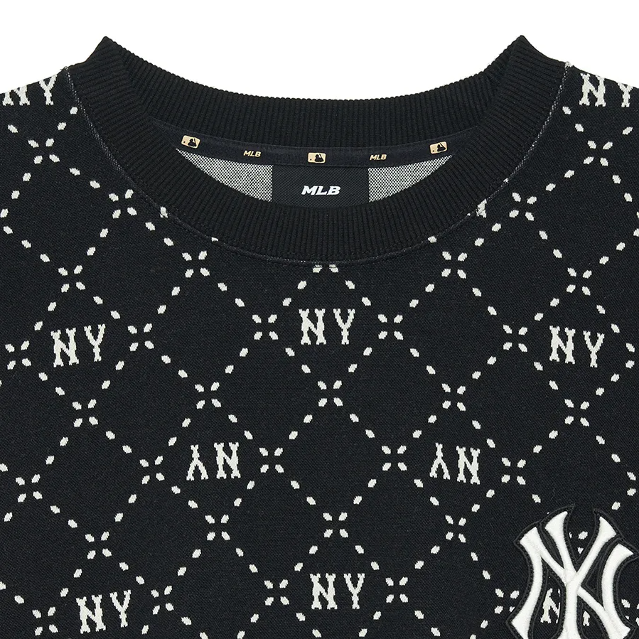  Áo Sweater MLB Korea - Dia Monogram Allover Jacquard NY Yankees - 3AMTM0134-50BKS 