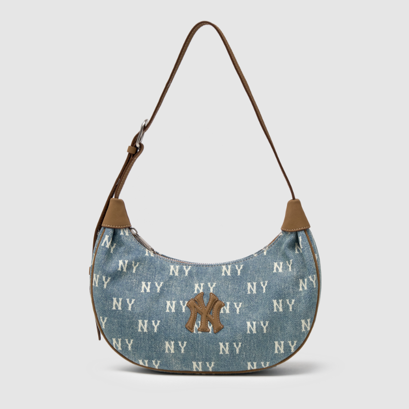  Túi Xách MLB Classic Monogram Vintage Denim Hobo Bag NY Yankees - 3ABQMV55N-50BLL 