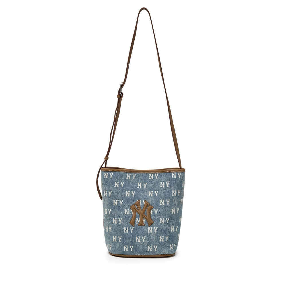  Túi MLB Korea - Classic Mono Vintage Denim Bucket Bag New York Yankees Blue - 3ABMMV65N-50BLL 