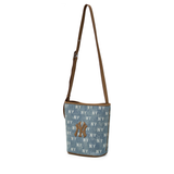  Túi MLB Korea - Classic Mono Vintage Denim Bucket Bag New York Yankees Blue - 3ABMMV65N-50BLL 