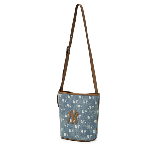 Túi MLB Korea - Classic Mono Vintage Denim Bucket Bag New York Yankees Blue - 3ABMMV65N-50BLL