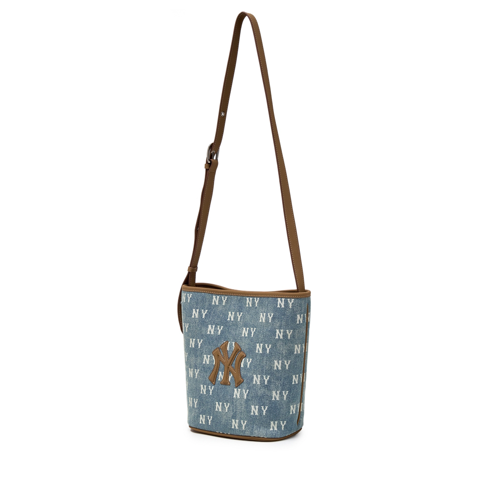  Túi MLB Korea - Classic Mono Vintage Denim Bucket Bag New York Yankees Blue - 3ABMMV65N-50BLL 