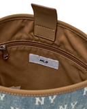  Túi MLB Korea - Classic Mono Vintage Denim Bucket Bag New York Yankees Blue - 3ABMMV65N-50BLL 
