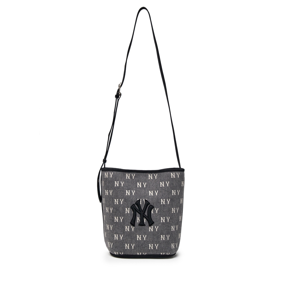  Túi MLB Korea - Classic Mono Vintage Denim Bucket Bag New York Yankees Grey - 3ABMMV65N-50CGS 