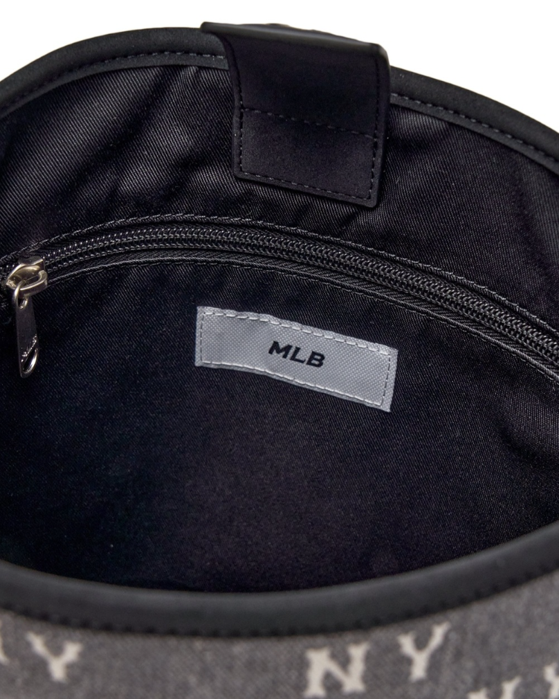  Túi MLB Korea - Classic Mono Vintage Denim Bucket Bag New York Yankees Grey - 3ABMMV65N-50CGS 