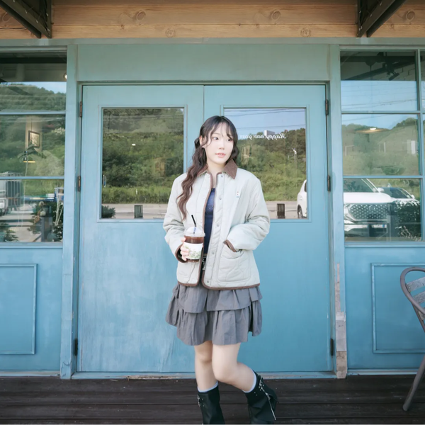 Áo Khoác Phao WHOAU [Nữ] - Steve Quilting Jacket Khaki - WHJJF4911F