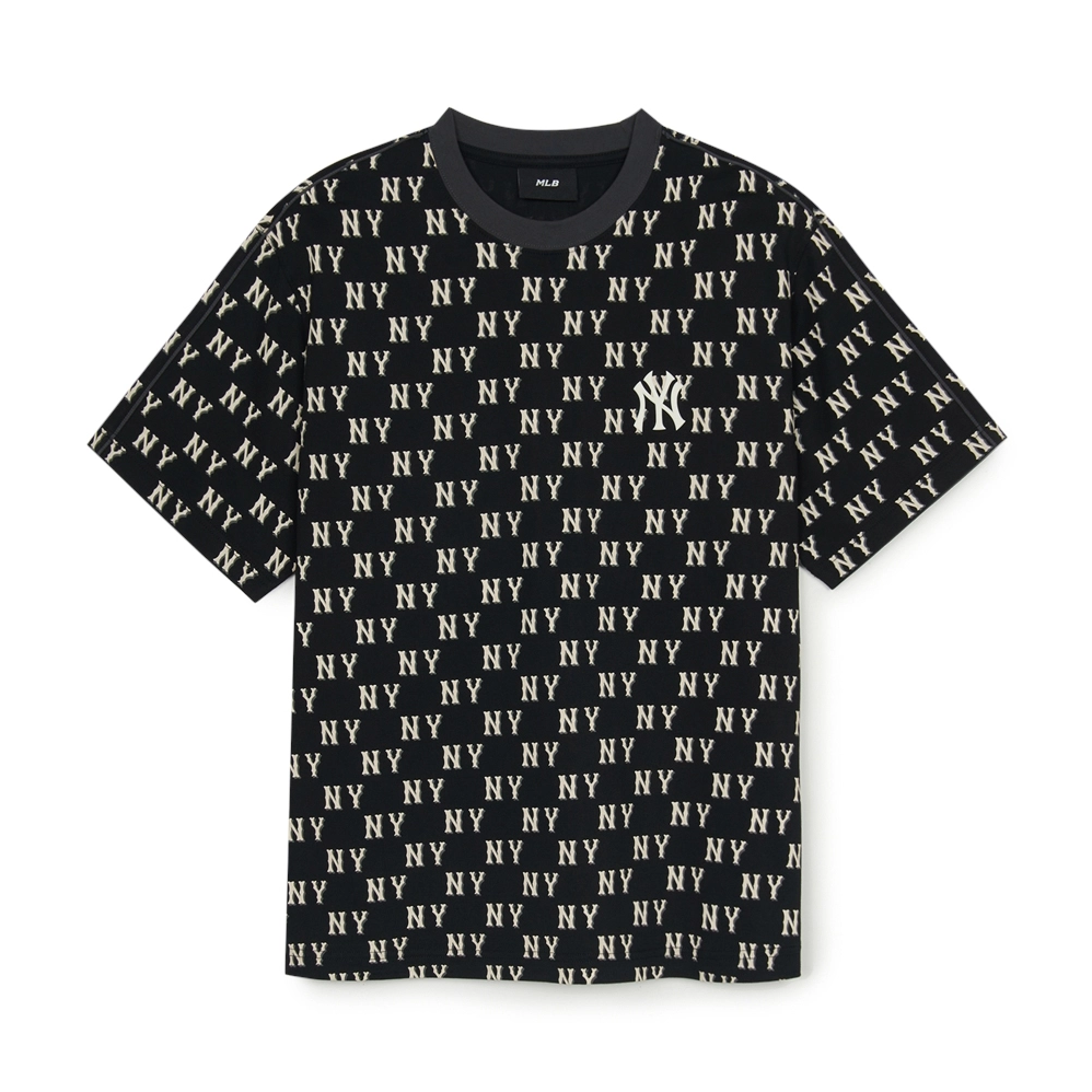  Áo thun [Unisex] MLB - Classic Mono Sporty Full-Panel Pattern Overfit NY Yankees Black - 3ATSM0553-50BKS 