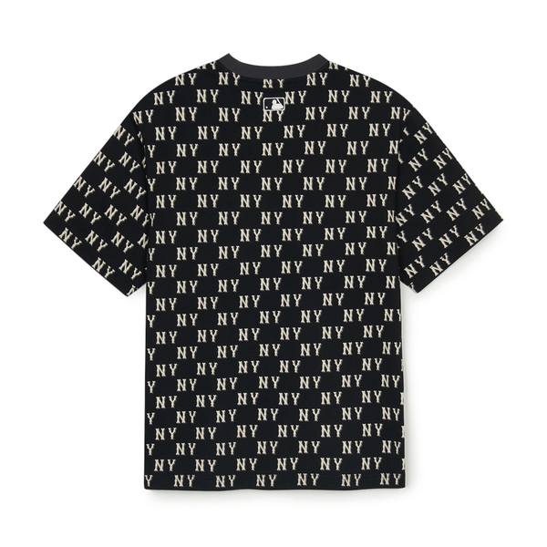Áo thun [Unisex] MLB - Classic Mono Sporty Full-Panel Pattern Overfit NY Yankees Black - 3ATSM0553-50BKS