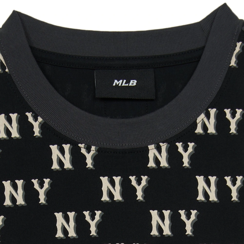 Áo thun [Unisex] MLB - Classic Mono Sporty Full-Panel Pattern Overfit NY Yankees Black - 3ATSM0553-50BKS 