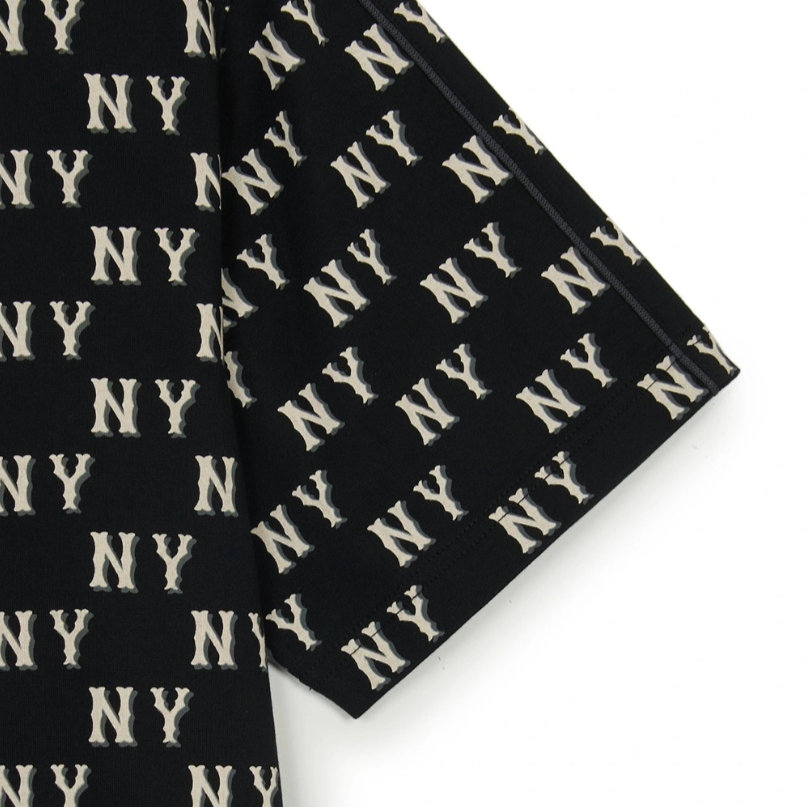  Áo thun [Unisex] MLB - Classic Mono Sporty Full-Panel Pattern Overfit NY Yankees Black - 3ATSM0553-50BKS 