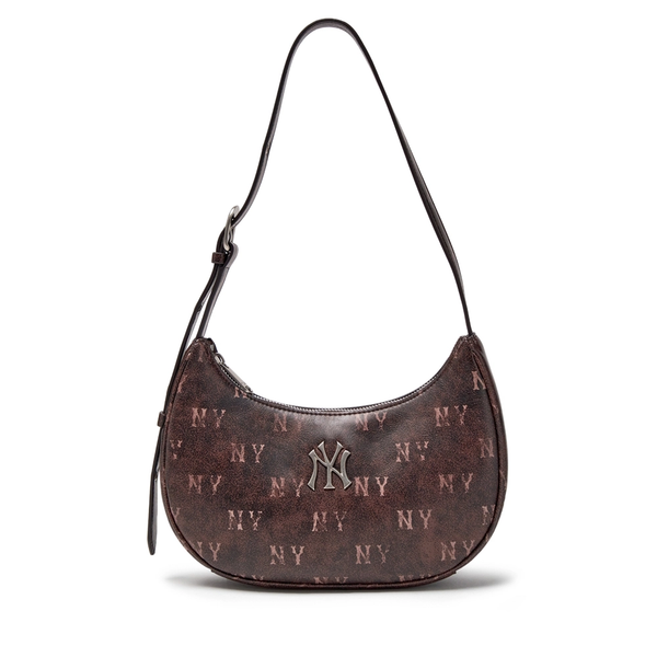 Túi Xách MLB Korea - Classic Mono Vintage PU Hobo Bag NY Yankees Brown - 3ABQMV65N-50BRS