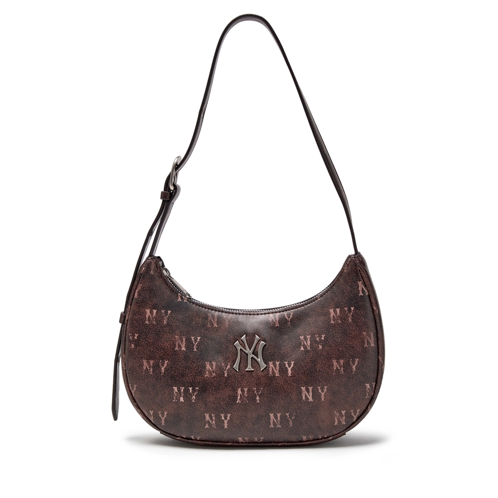  Túi Xách MLB Korea - Classic Mono Vintage PU Hobo Bag NY Yankees Brown - 3ABQMV65N-50BRS 
