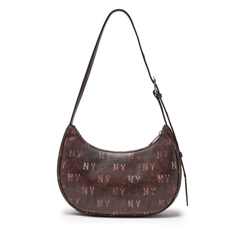  Túi Xách MLB Korea - Classic Mono Vintage PU Hobo Bag NY Yankees Brown - 3ABQMV65N-50BRS 