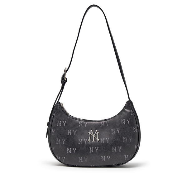 Túi Xách MLB Korea - Classic Mono Vintage PU Hobo Bag NY Yankees Black - 3ABQMV65N-50BKS