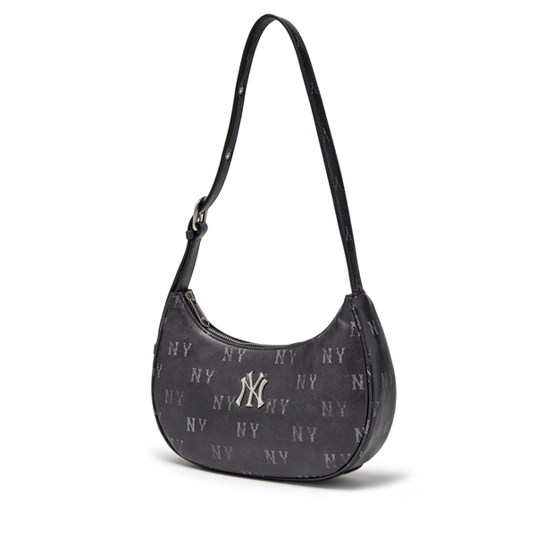 Túi Xách MLB Korea - Classic Mono Vintage PU Hobo Bag NY Yankees Black - 3ABQMV65N-50BKS