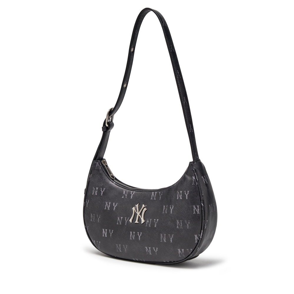  Túi Xách MLB Korea - Classic Mono Vintage PU Hobo Bag NY Yankees Black - 3ABQMV65N-50BKS 