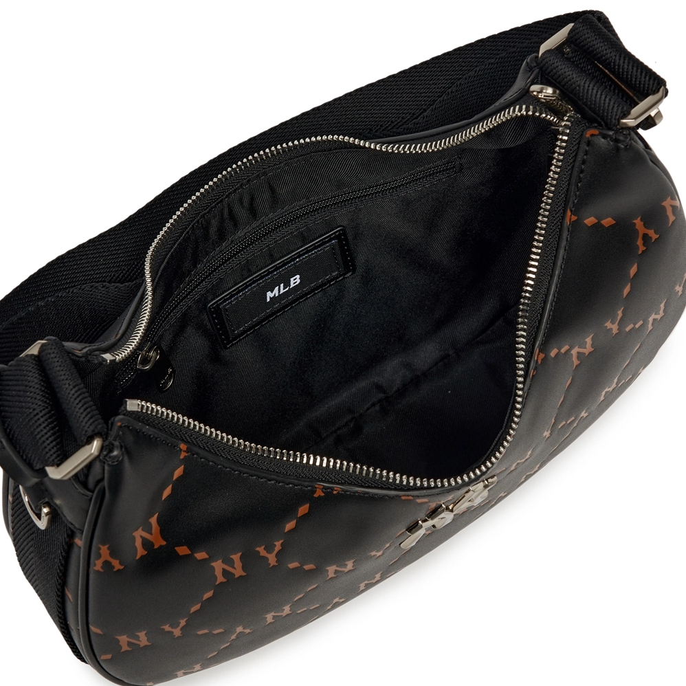  Túi Xách MLB Korea - Diamond Monogram PU Embo Large Hobo Bag NY Yankees - 3ABQL012N-50BKS 