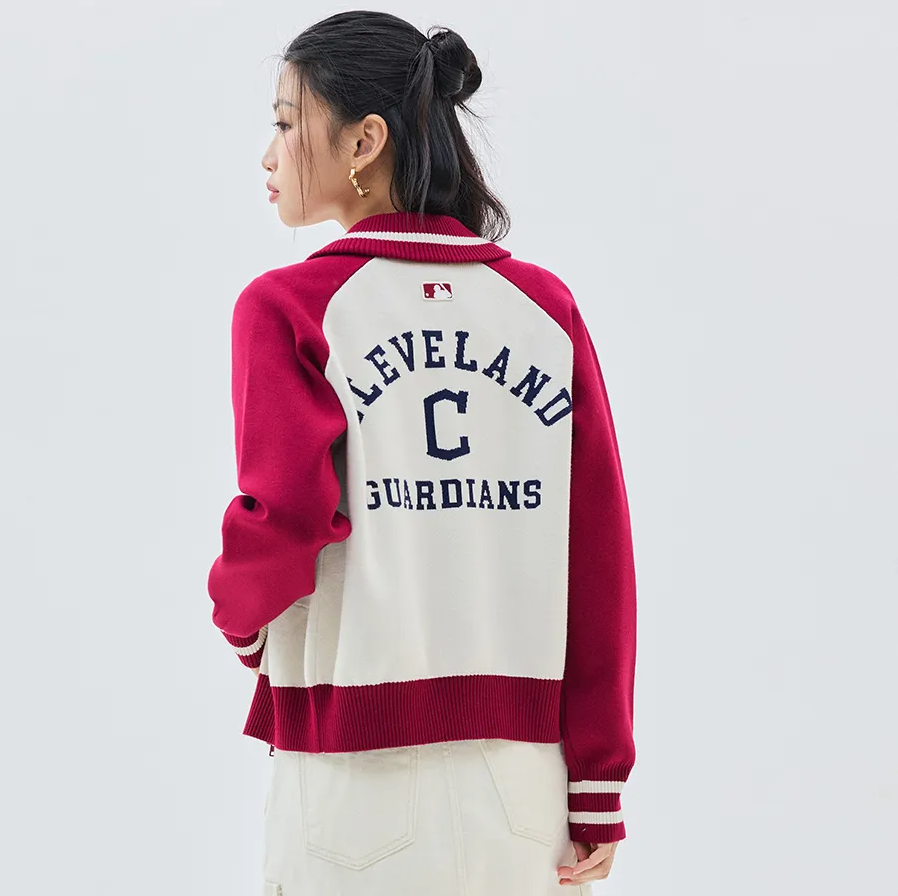  Áo Khoác Len MLB [Nữ] - Varsity Cleveland Guardians - 3FKCV0134-45WIS 