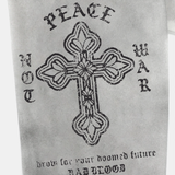  Áo Thun Dài Tay [Unisex] Badblood - [w-tee25-146] PEACE NOT WAR Dusty White 