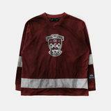  Áo Thun Dài Tay [Unisex] Badblood - [w-tee25-162] Shield M Contrast V-Neck Jersey Red 