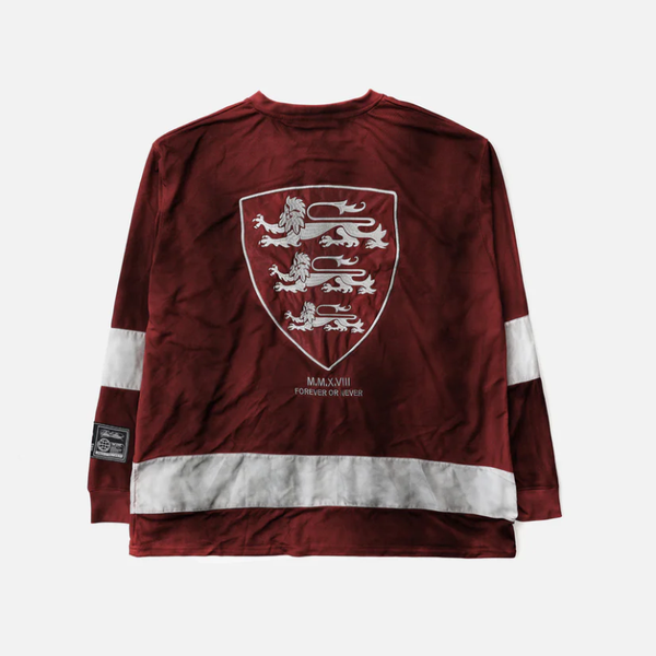 Áo Thun Dài Tay [Unisex] Badblood - [w-tee25-162] Shield M Contrast V-Neck Jersey Red