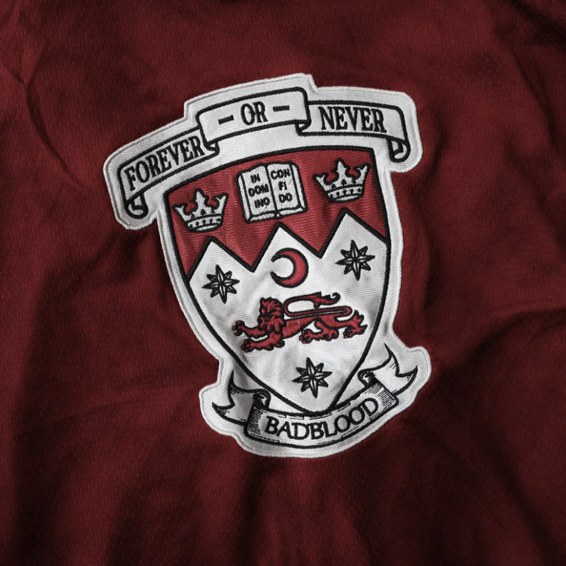  Áo Thun Dài Tay [Unisex] Badblood - [w-tee25-162] Shield M Contrast V-Neck Jersey Red 