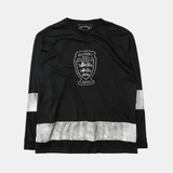  Áo Thun Dài Tay [Unisex] Badblood - [w-tee25-164] Shield M Contrast V-Neck Jersey Black 