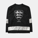  Áo Thun Dài Tay [Unisex] Badblood - [w-tee25-164] Shield M Contrast V-Neck Jersey Black 