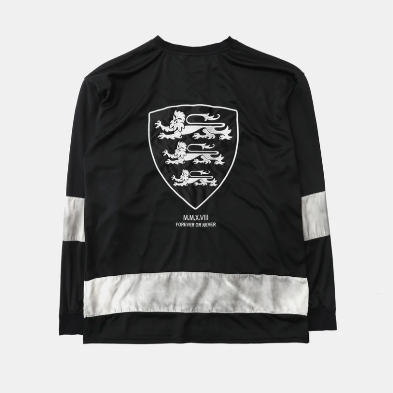  Áo Thun Dài Tay [Unisex] Badblood - [w-tee25-164] Shield M Contrast V-Neck Jersey Black 