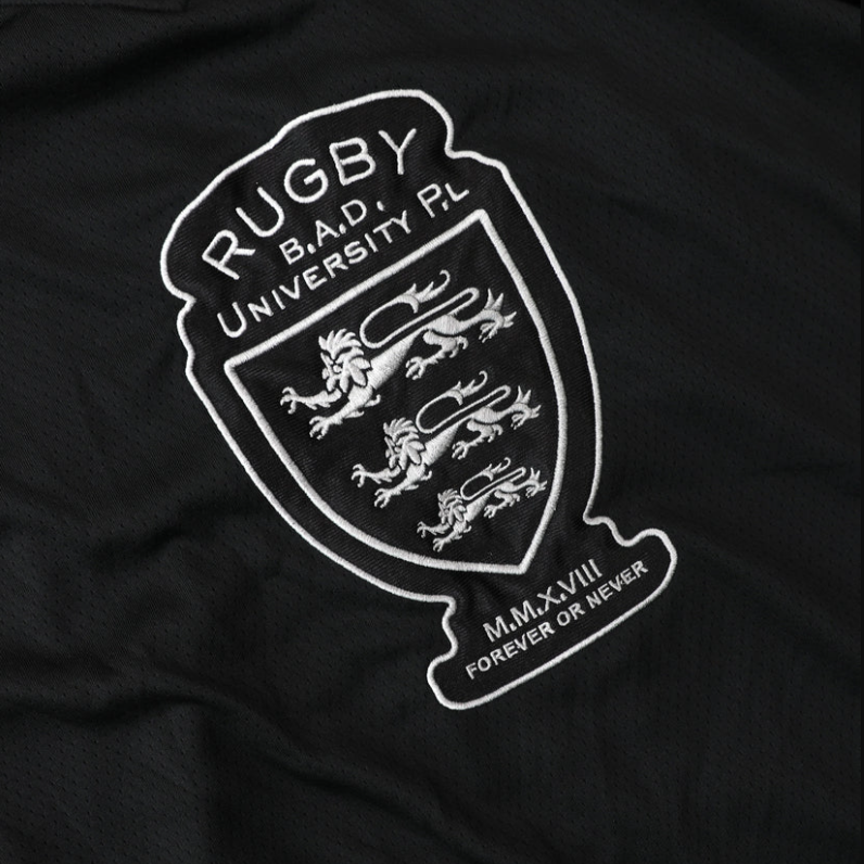  Áo Thun Dài Tay [Unisex] Badblood - [w-tee25-164] Shield M Contrast V-Neck Jersey Black 