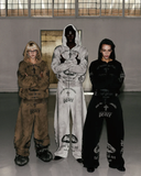  Áo Khoác [Unisex] Badblood - [w-hde25-043] PEACE NOT WAR Hooded Zip-Up Dusty White 